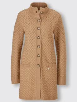 CREATION L PREMIUM Gilets Et Cardigans<Veste longue en tricot 30% laine vierge (mérinos)