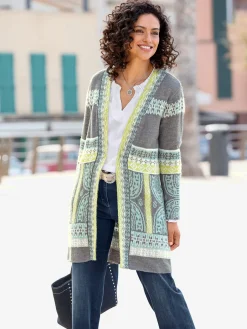 Gilets Et Cardigans<Veste longue en tricot avec coton
