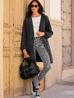 Mandarin Gilets Et Cardigans<Veste longue en tricot coupe longue tendance