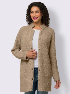 Linea Tesini Gilets Et Cardigans<Veste longue en tricot col montant tendance