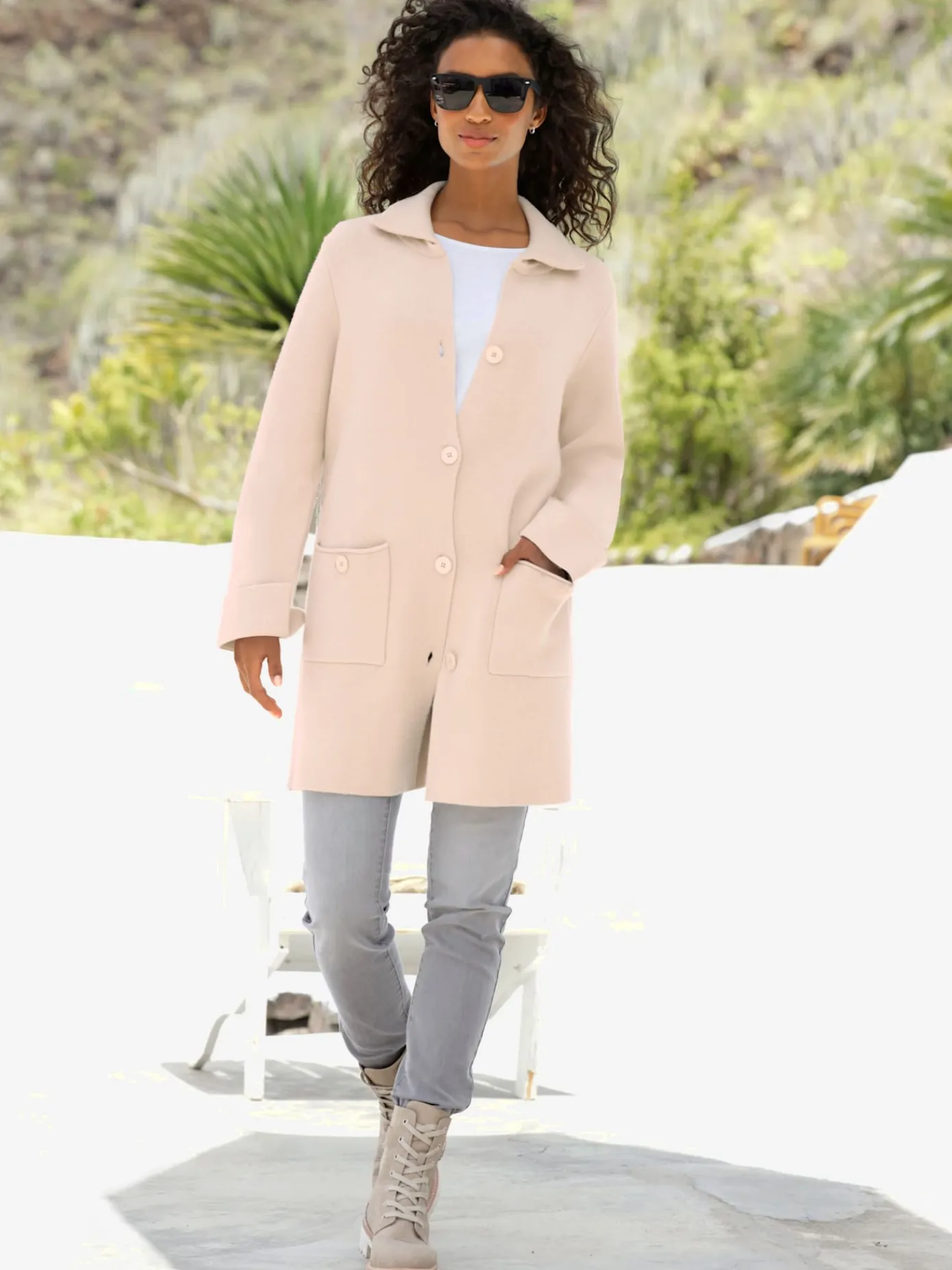 Best Connection Gilets Et Cardigans<Veste longue en tricot mélange de viscose doux