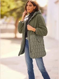 Mandarin Vestes<Veste longue superbe mélange de matières