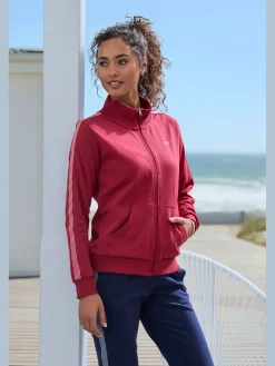 H.I.S Vestes<Veste sweat veste à col montant et rayures