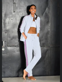 H.I.S Vestes<Veste sweat veste à col montant et rayures