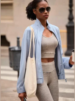 Copenhagen Studios Vestes<Veste sweat veste détente à col montant